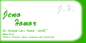 jeno homor business card